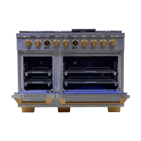 Kitune Kucht 48 in. 6.7 cu.ft. 8-Burners Dual Fuel Range Natural Gas in