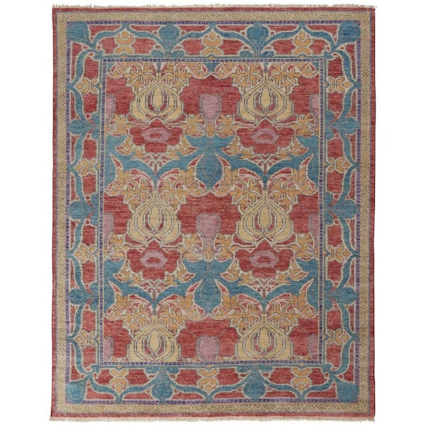 Blue, Red, Yellow Oriental 4 ft. x 6 ft. Area Rug
