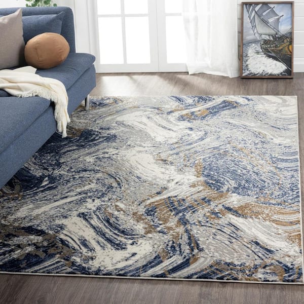 Rugs for Living Room 8x10 Blue Modern Rugs Bedroom Contemporary 5x7 2x3  Foyer