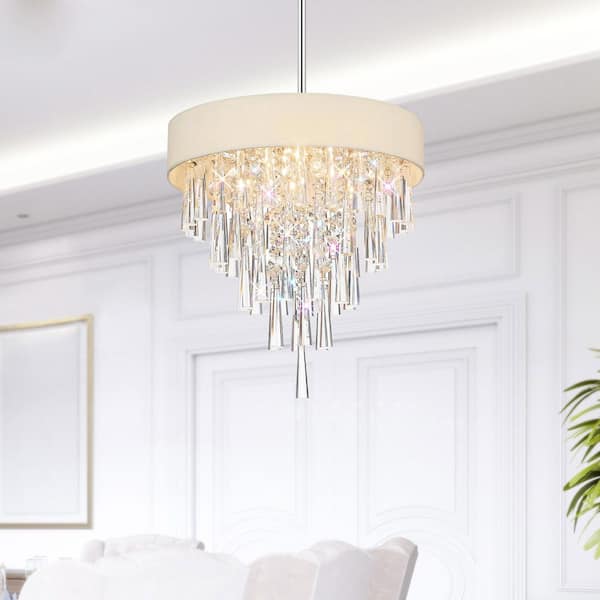 Franca 8 Light Drum Shade Chandelier With Chrome Finish