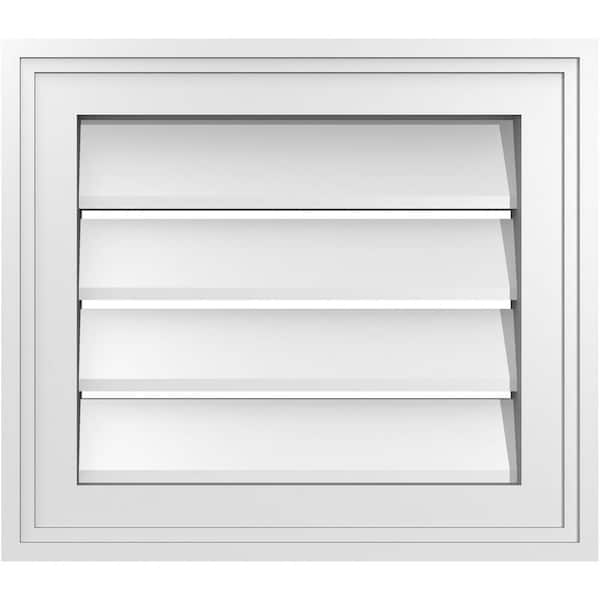 Ekena Millwork 16" x 14" Vertical Surface Mount PVC Gable Vent: Functional with Brickmould Frame