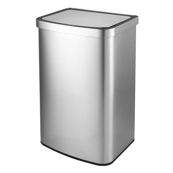 Innovaze 13 Gal. Stainless Steel Rectangular Motion Sensor Trash Can for Kitchen and Office