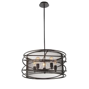 Darya 5 Light Up Pendant With Brown Finish