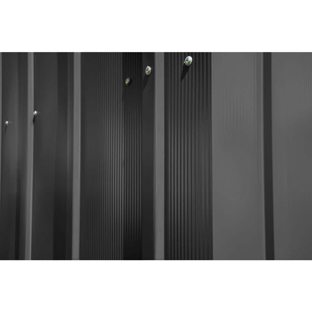 8 ft x 6 ft Charcoal Galvanized Steel Storage Shed Kit