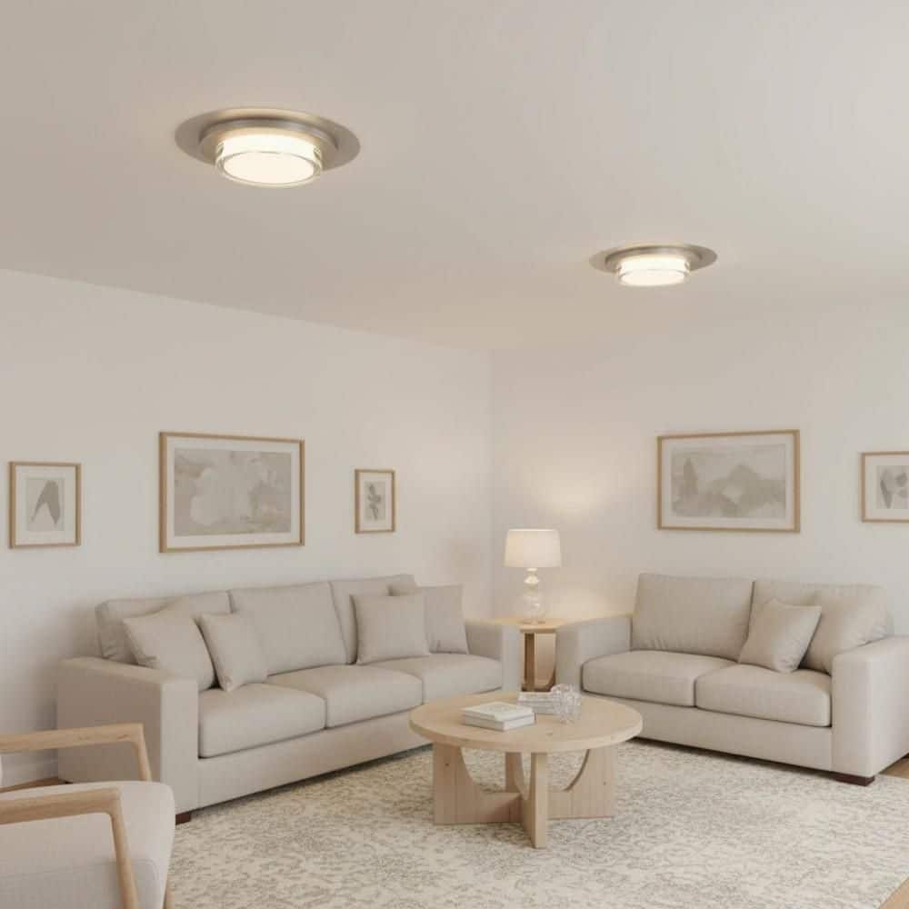 16 in. Silver LED Flush Mount Ceiling Light, 25W 3-Color Temperature Dimmable for Hallway Bathroom Bedroom Living Room price history on PriceWatchPro
