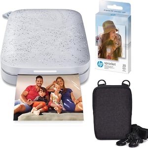 Sprocket Portable 2 x 3 in. Instant Photo Printer (Luna Pearl) and Zink Technology Paper Bundle