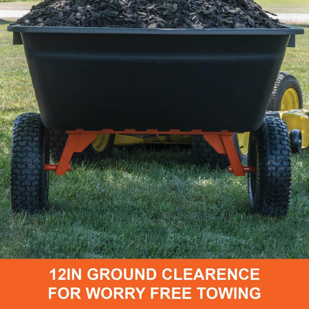 Heavy-Duty Black Poly Dump Cart with Orange Frame
