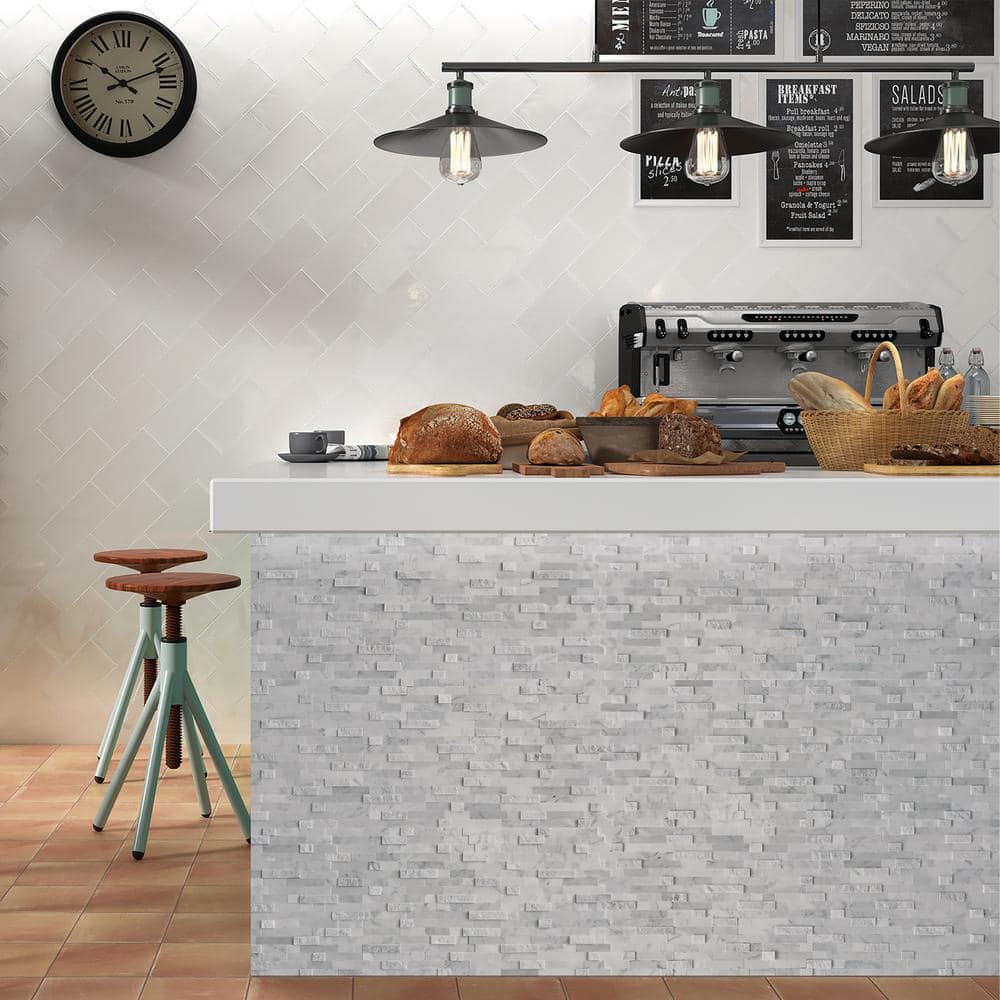 Mixed Gray 12x12 Natural Marble Peel and Stick Mosaic Tiles