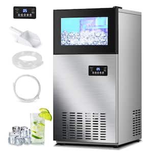 Commercial Ice Maker 160 lb./24 H Freestanding Ice Maker Machine with 35 lb. Storage, Stainless Steel
