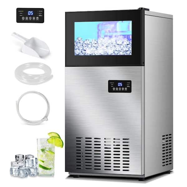 Commercial Ice Maker 160 lb./24 H Freestanding Ice Maker Machine with 35  lb. Storage, Stainless Steel KM63HD - The Home Depot