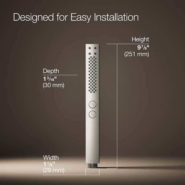 KOHLER Shift+ 2-Spray Patterns 1.13 in. Wall Mount Handheld Shower Head 2.5 GPM in Vibrant Polished Nickel