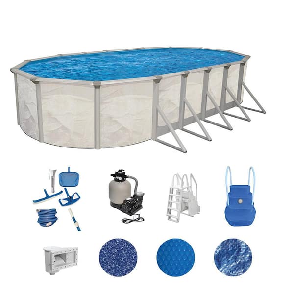 Independence 12 ft. x 24 ft. Oval 52 in. Deep Hard Sided Above Ground Deluxe Pool Package
