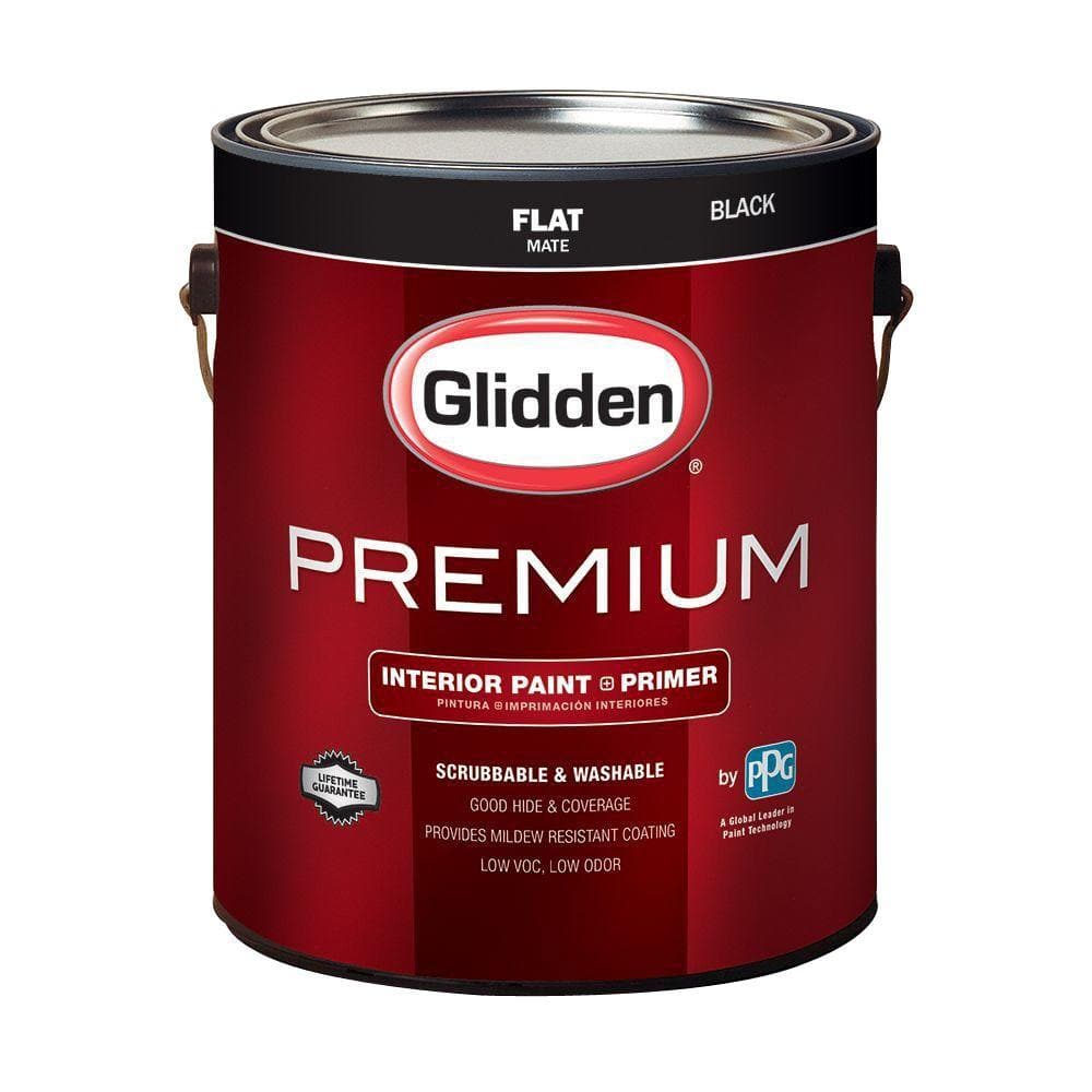 Glidden Premium 1 gal. Black Flat Interior Paint GL9034N01 The Home