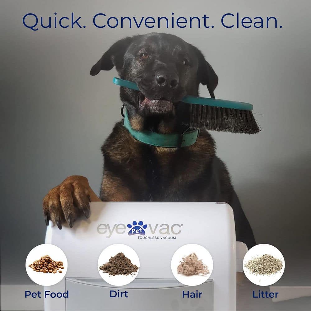 EyeVac Pet Touchless White Bagless Canister Vacuum for Pets