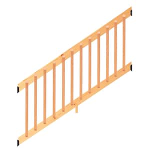 6 ft. Cedar-Tone Southern Yellow Pine Stair Rail Kit with B2E Balusters