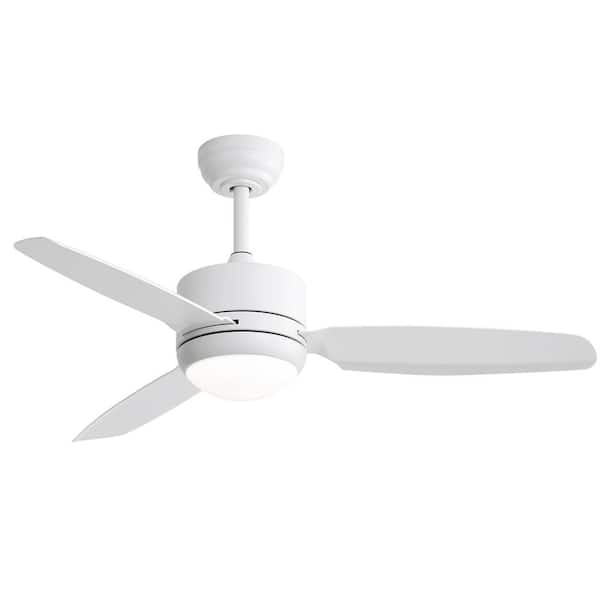 46 in. Indoor White Integrated LED 6 Speed Reversible DC Motor Ceiling Fan with Remote Control