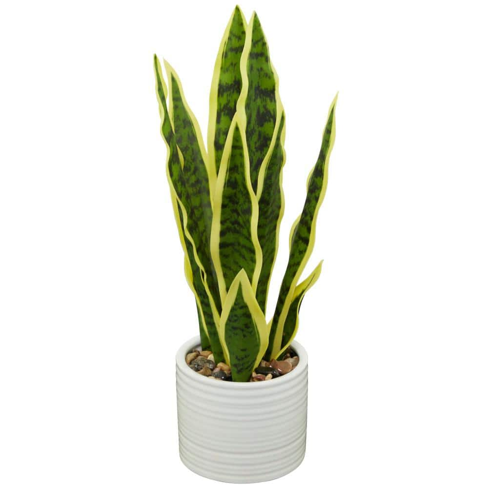 Novogratz 17 in. H Snake Artificial Plant with Realistic Leaves and ...