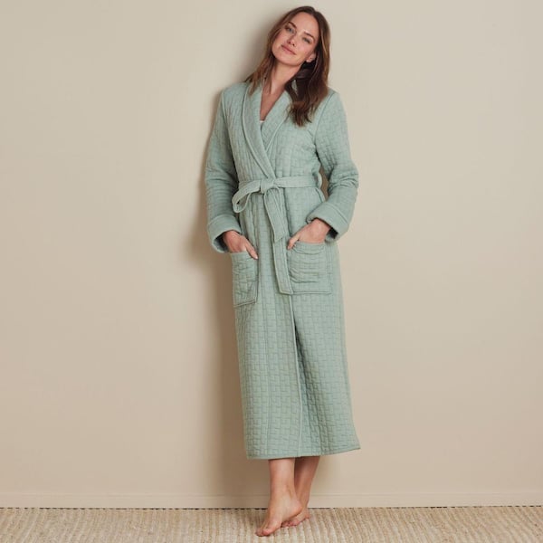 Company Cotton Air Layer Women's Extra Small Light Green Cotton Robe