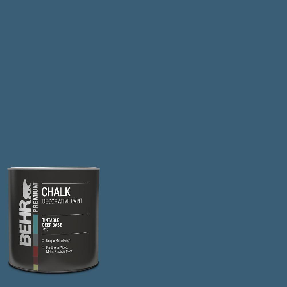 BEHR PREMIUM 1 qt. #S490-7 Superior Blue Interior Chalk Decorative ...