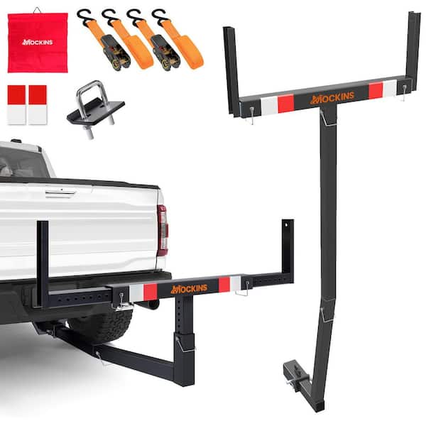 750 lbs. Capacity Pickup Truck Bed Extender with Flag, Stabilizer and Ratchet Straps, 2-in-1 Design