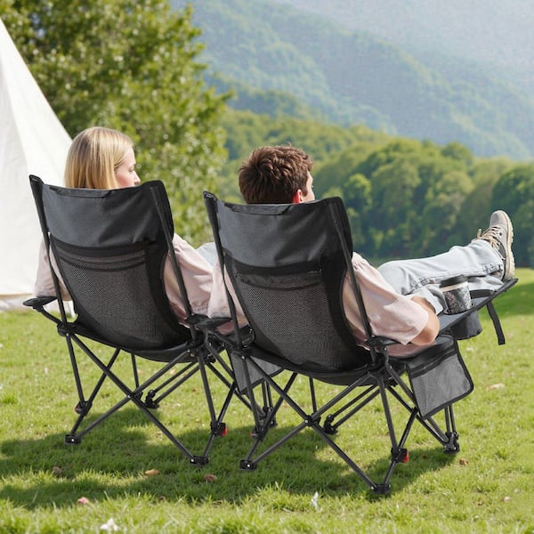 Namdaq 4-Adjustable Positions Portable Folding Gray Camping Chair