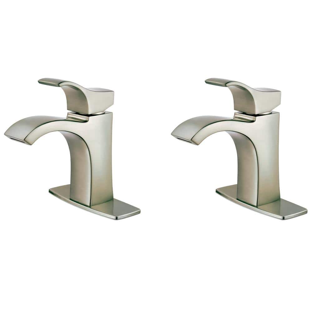 Venturi Single Hole Single-Handle Bathroom Faucet in Spot Defense Brushed Nickel (2-Pack Combo) price history on PriceWatchPro