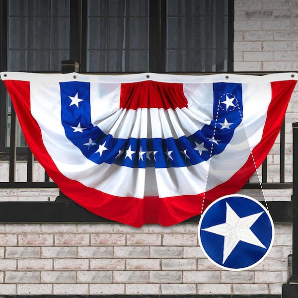 G128 4 ft. x 8 ft. Polyester Fan USA Embroidered Flag 210D (1-Pack)