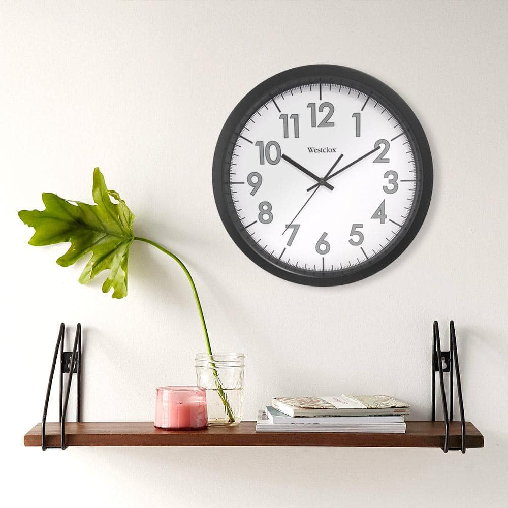 White Westclox 14" Round Electric Powered Office Wall Clock 