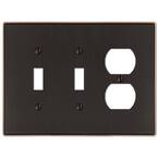 Ansley 3 Gang 2-Toggle and 1-Duplex Metal Wall Plate - Aged Bronze