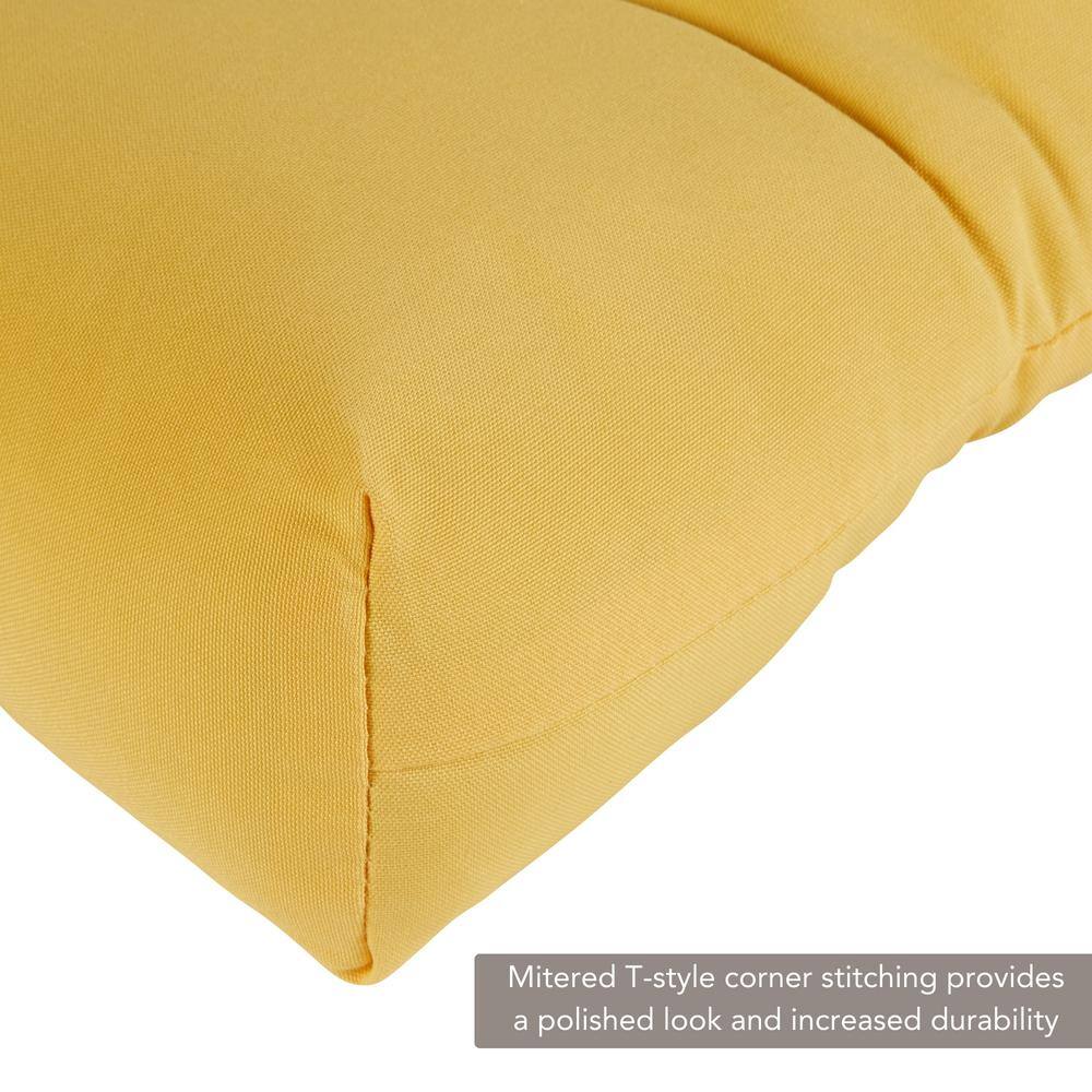 Sunbeam Yellow 44"x17" Plush Tufted Outdoor Bench Cushion