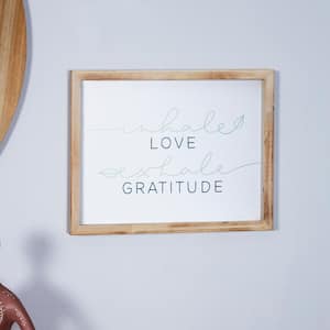 Farmhouse Inhale Love Exhale Gratitude Framed Wall Art