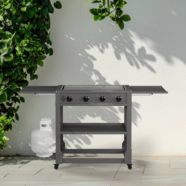 TYTUS Fresno 4-Burner LP + NG Convertible Flat Top Griddle in