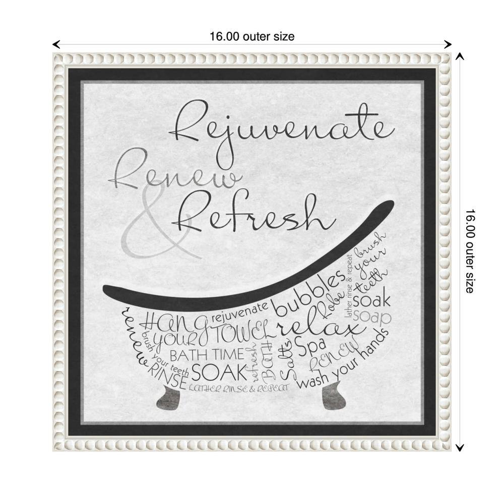 Rejuvenate Renew Refresh Beaded White Canvas Wall Art