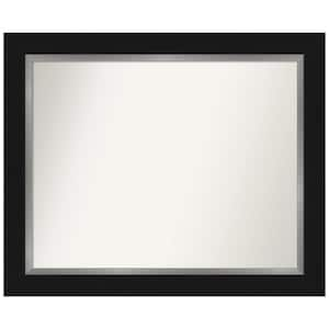 Eva Black Silver 33.5 in. W x 27.5 in. H Non-Beveled Bathroom Wall Mirror in Black, Silver