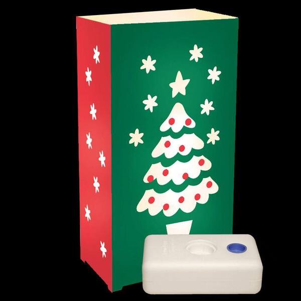 LUMABASE Electric Luminaria Kit with Christmas Tree and LumaBases (10-Count)
