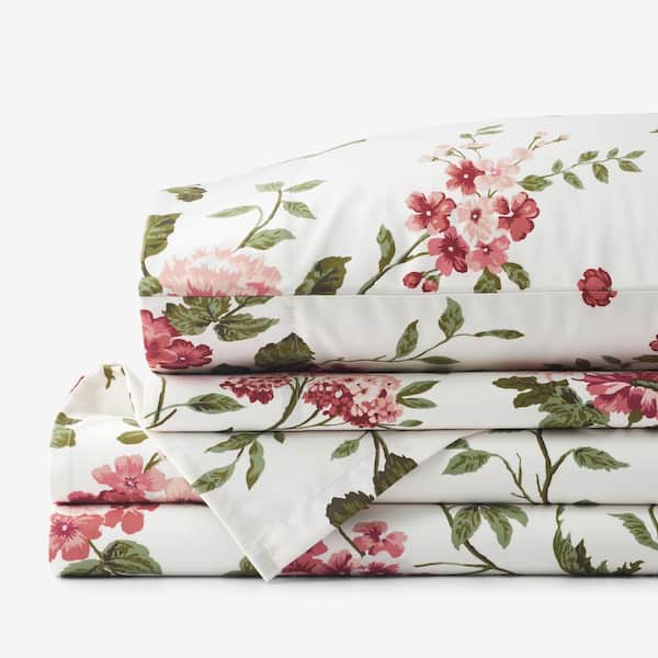 Legends Hotel Victorian Bloom Wrinkle-Free Ivory Multi Sateen Queen Sheet Set