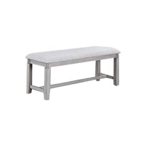 Gray 50 in. Backless Bedroom Bench with Cushioned Seat