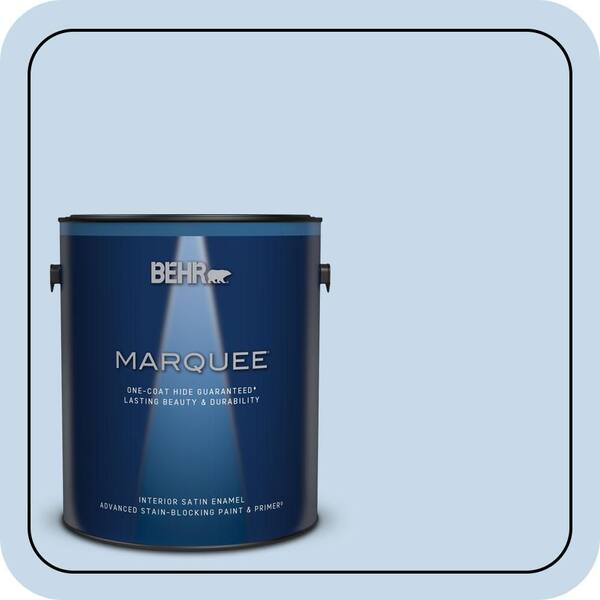 BEHR MARQUEE 1 gal. #MQ3-24 Celestial Light One-Coat Hide Satin Enamel Interior Paint & Primer