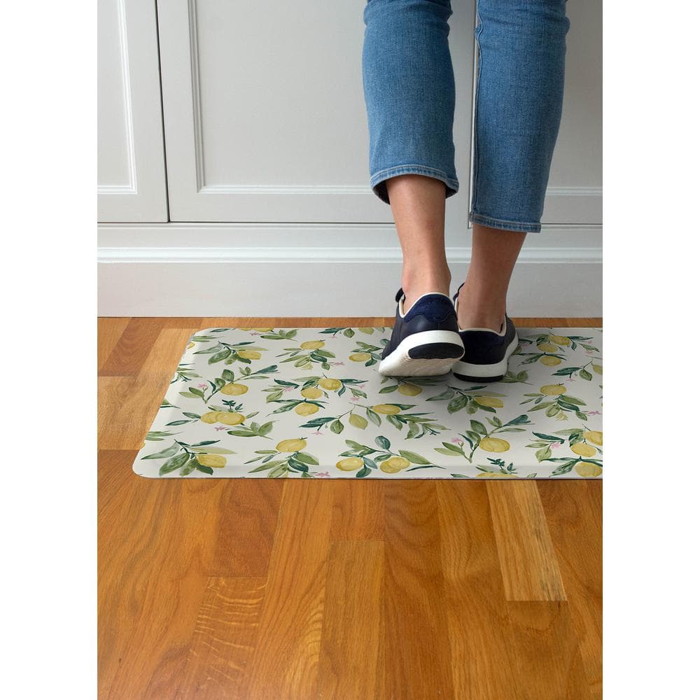 Limon Yellow and White Anti-Fatigue Comfort Mat, 32in x 20in