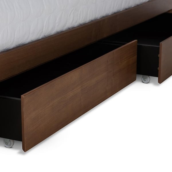 Arthur Ash Walnut King Platform Bed Frame