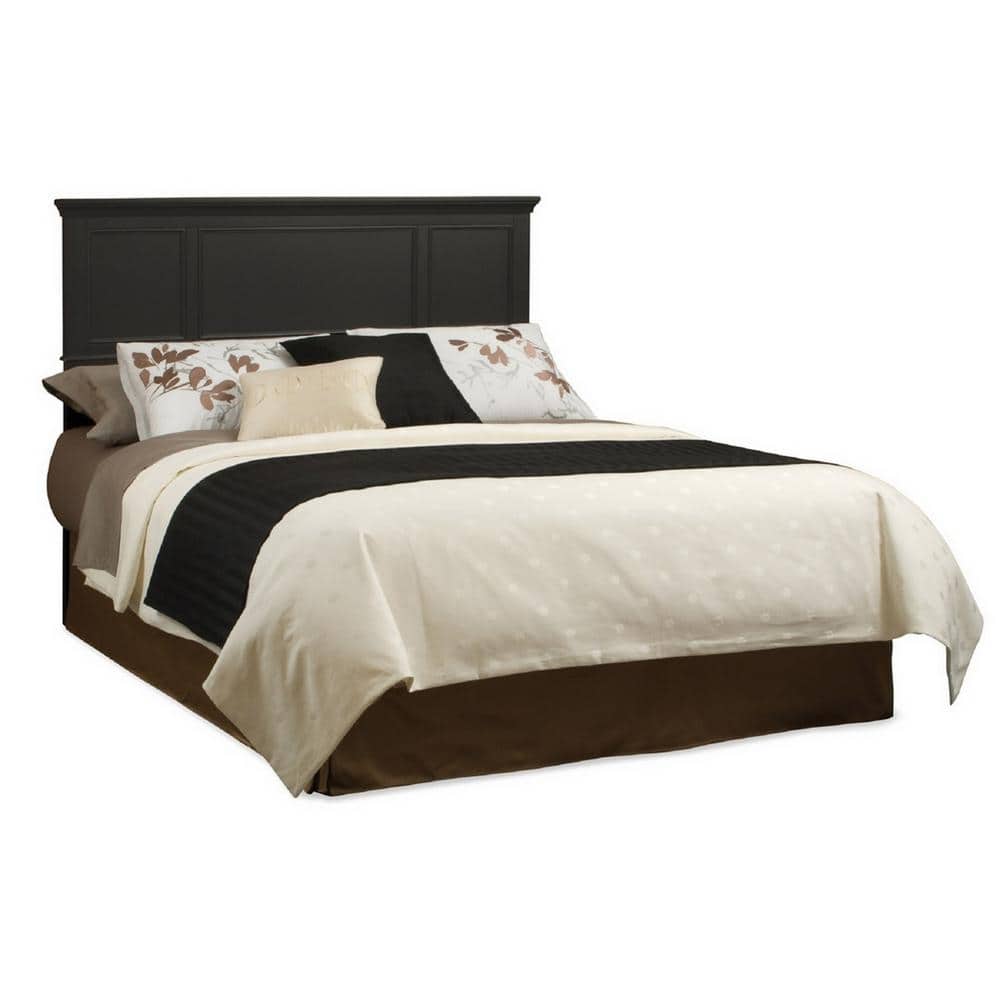 Bedford Black Wood King Headboard with Raised Panels