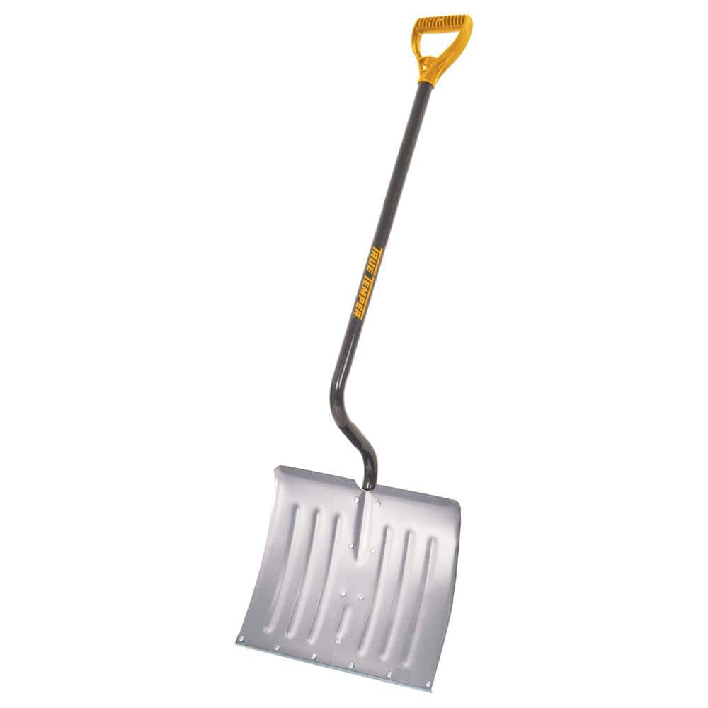 True Temper 37.53 in. Steel Ergonomic Handle and Aluminum Blade D-Grip  Combo Snow Shovel and Pusher 1641200 The Home Depot