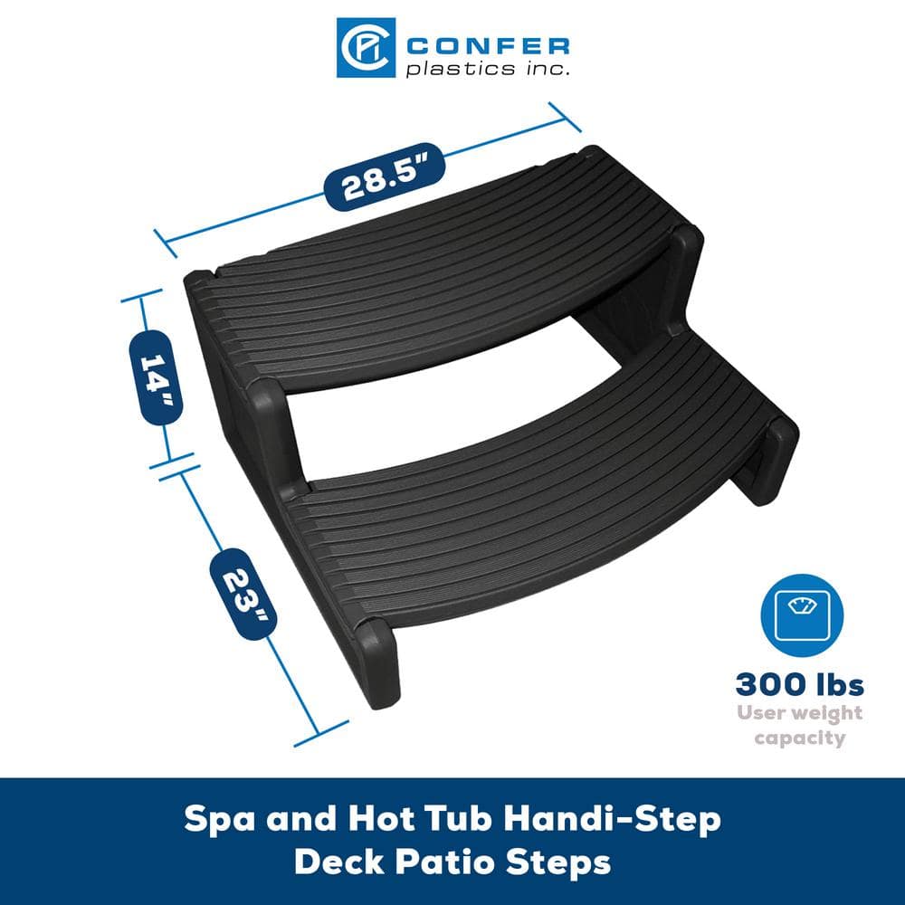 Black Resin 2-Step Spa and Hot Tub Stairs