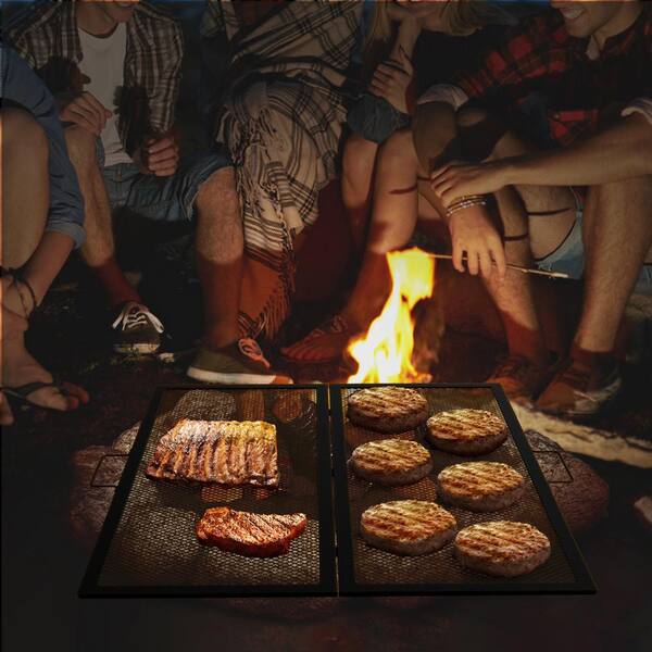 Lightweight Campfire Grill with Griddle Fire Grate Cooking Folding