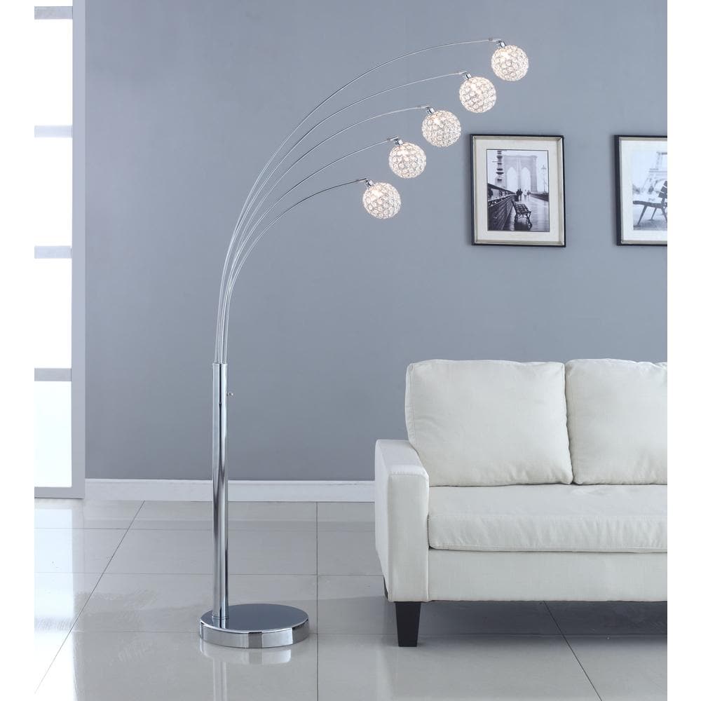 Manhattan 84" Silver Adjustable Multi-Head Floor Lamp
