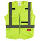Large/X-Large Yellow Class 2 High Visibility Safety Vest with 10 Pockets