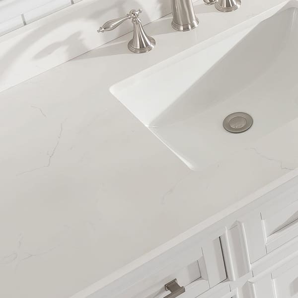 Disar 36'' White Bathroom Vanity with Calacatta Quartz Top and Left Dr -  Disar Trade