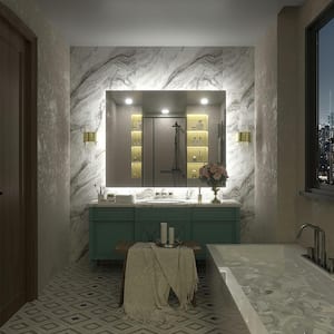 40 in. W x 32 in. H Rectangular Frameless Super Bright Backlited LED Anti-Fog Tempered Glass Wall Bathroom Vanity Mirror