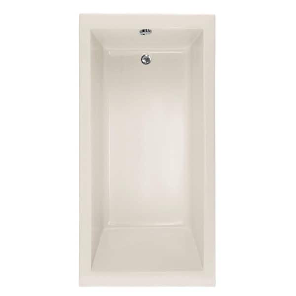 Lindsey 60 in. Acrylic Rectangular Drop-in Non-Whirlpool Bathtub in Biscuit