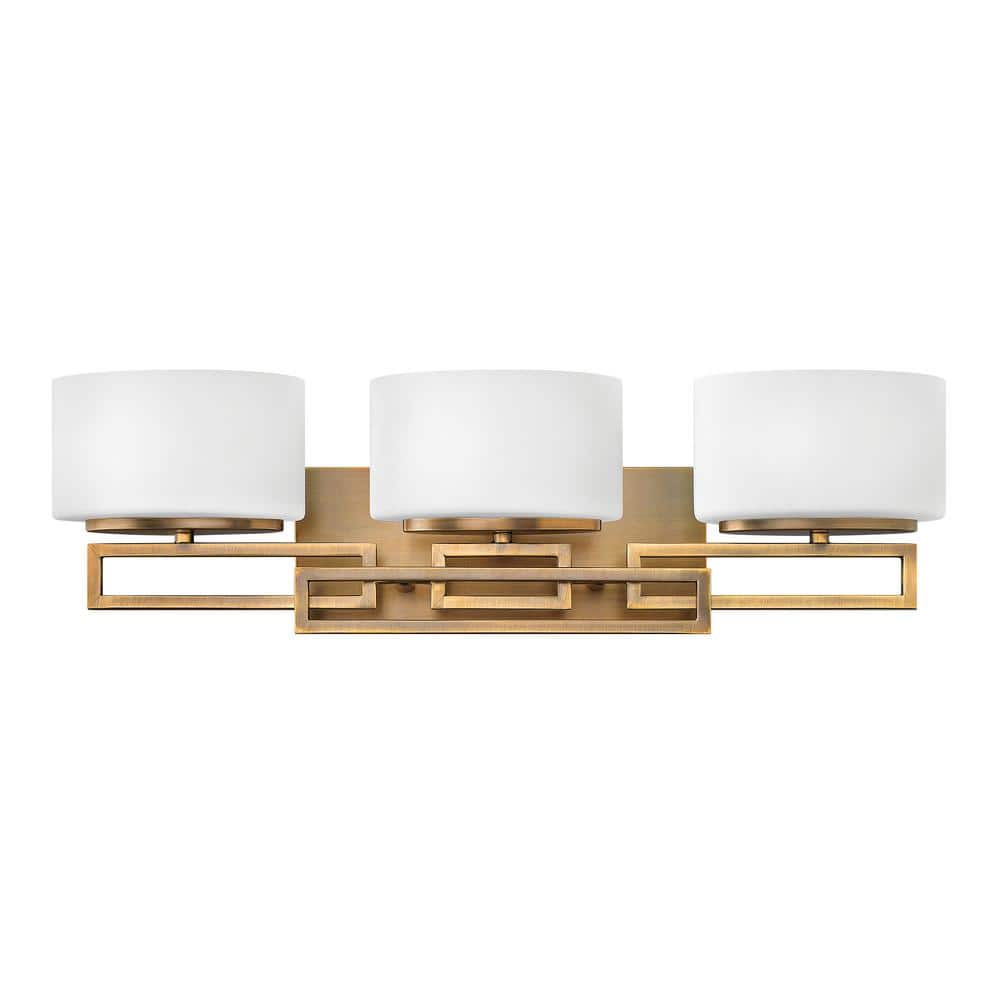 Elegant Brushed Bronze 3-Light LED Bath Vanity with Etched Opal Shade